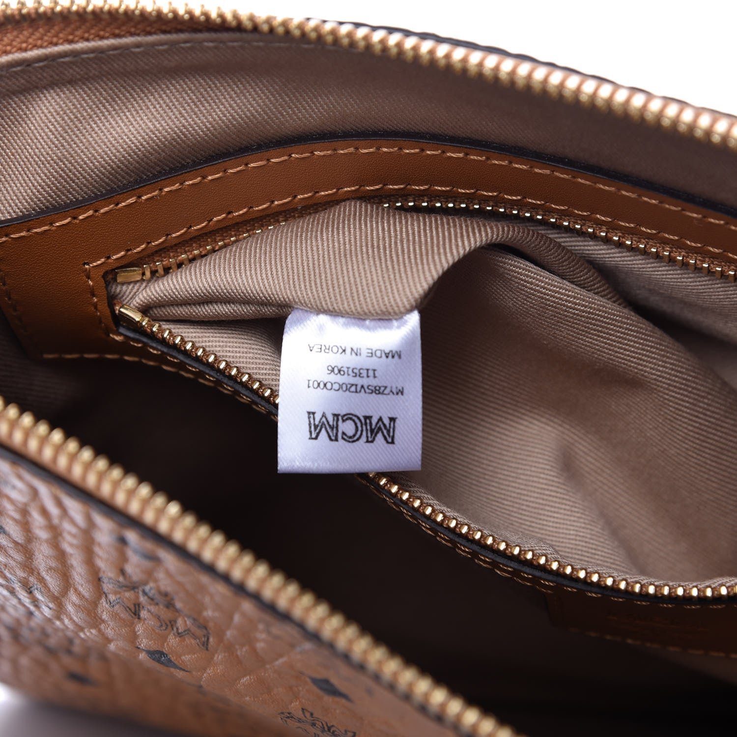 MCM Visetos Medium Crossbody Pouch Cognac 9 of 10