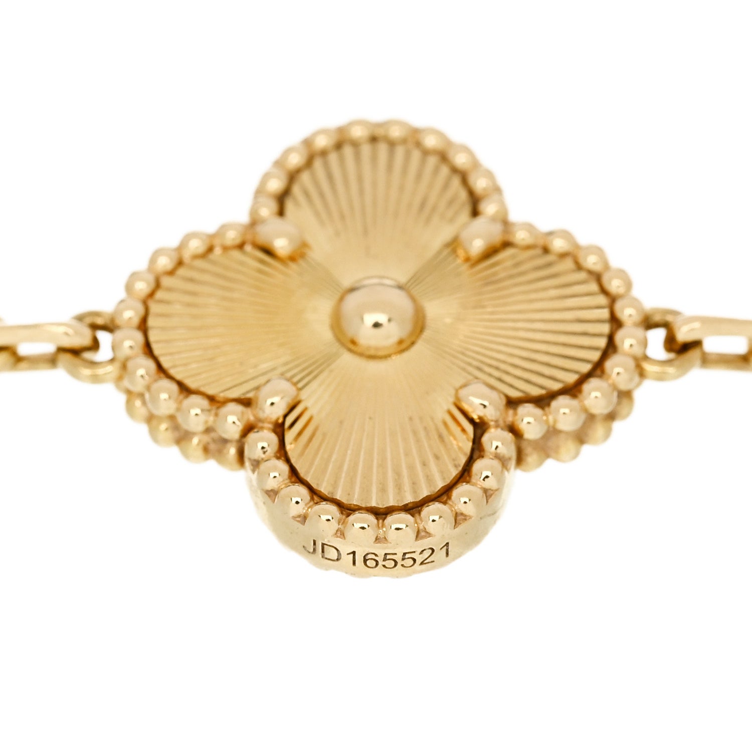 Van Cleef & Arpels 18K Yellow Gold 5 Motifs Guilloche Vintage Alhambra Bracelet 3 of 5