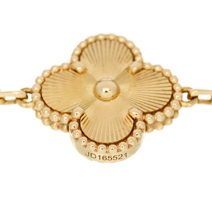 Van Cleef & Arpels 18K Yellow Gold 5 Motifs Guilloche Vintage Alhambra Bracelet 3 of 5