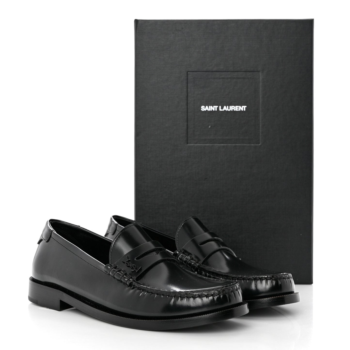 Calfskin Penny Loafers 37.5 Black