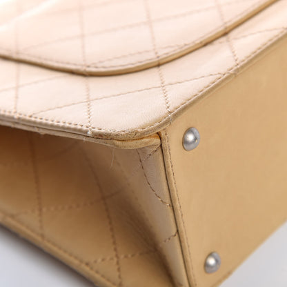 Chanel Lambskin Stitched Jumbo Single Flap Beige 12 of 13