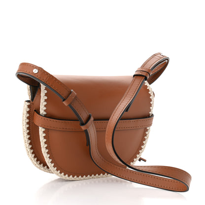Loewe Calfskin Crochet Trim Small Gate Crossbody Bag Tan 3 of 9