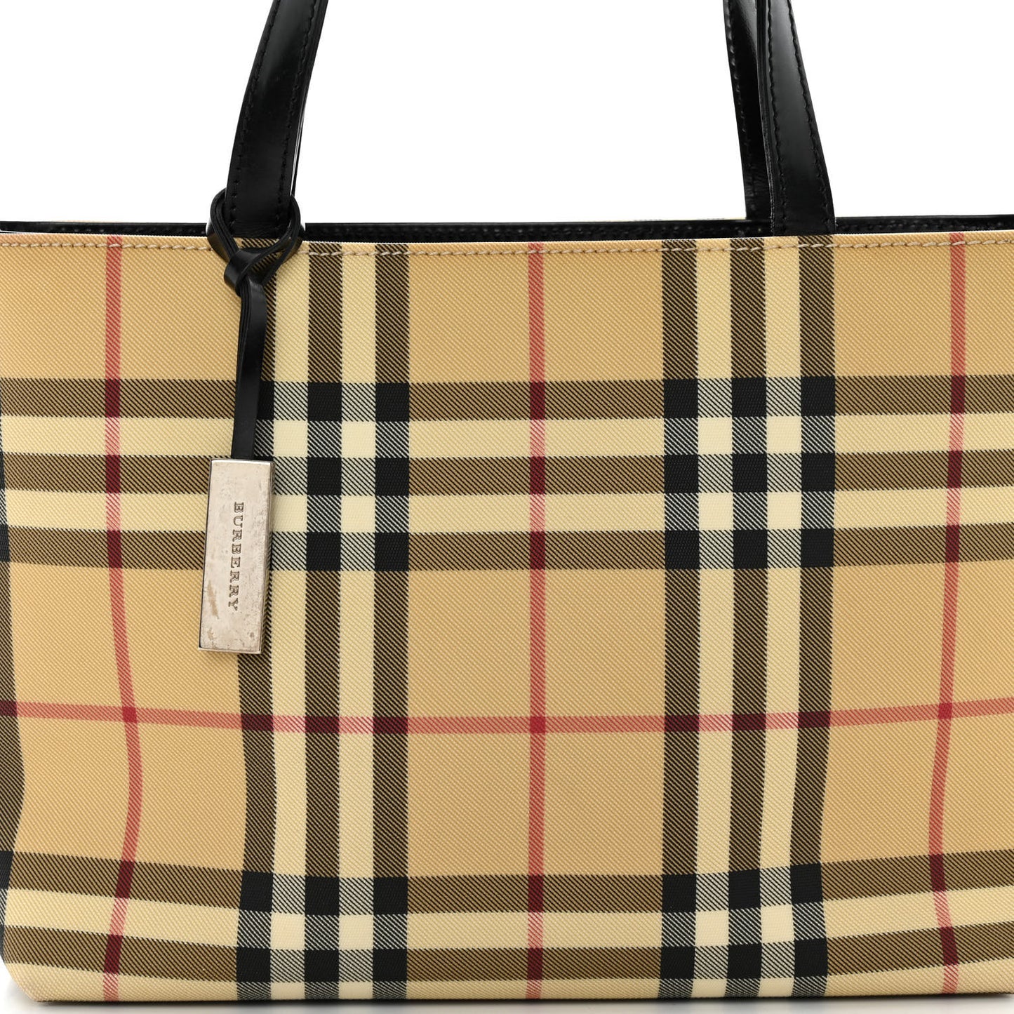 House Check Small Tote Black