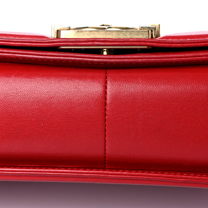 Chanel Lambskin Quilted Medium Boy Flap Red 15 of 20