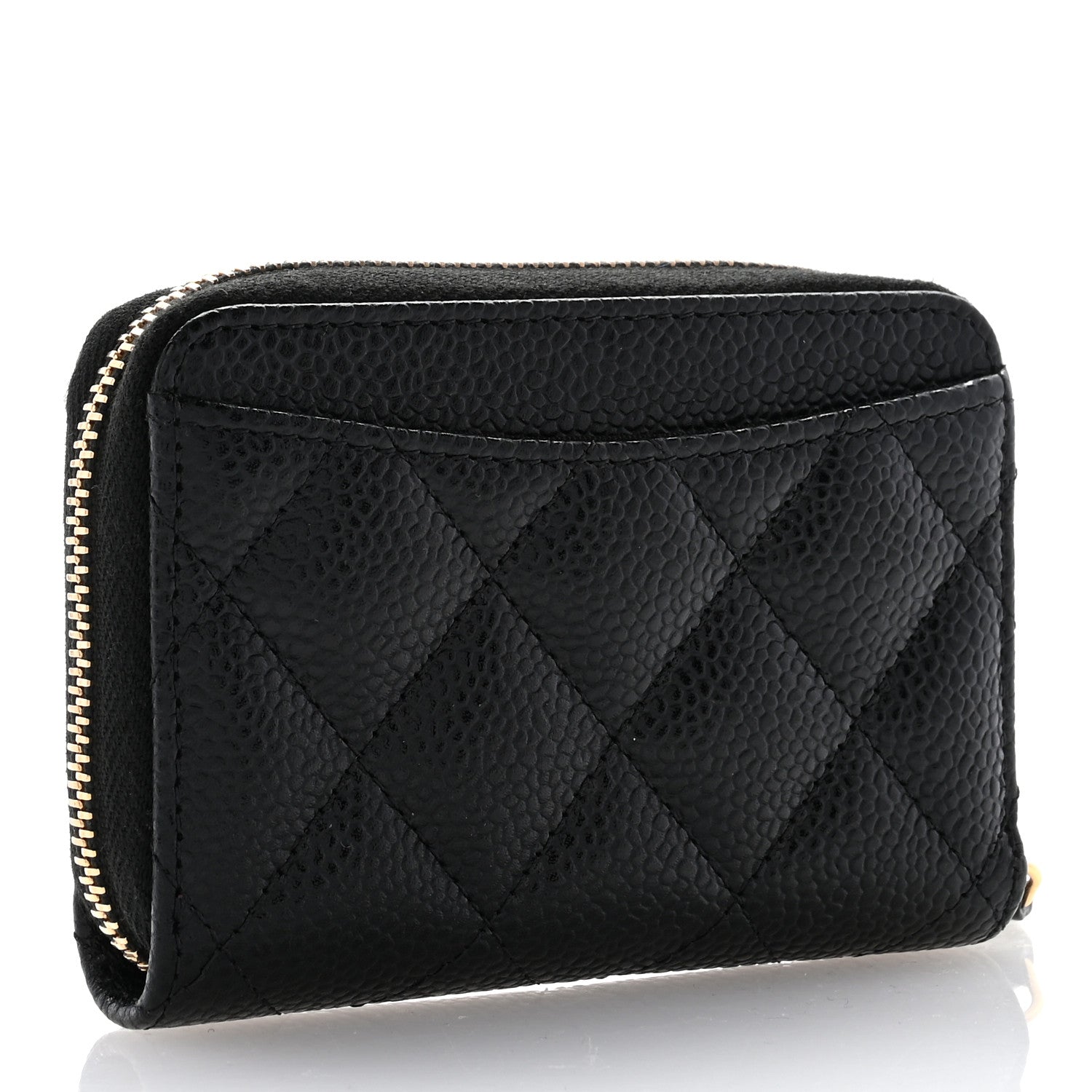 Chanel Caviar Quilted Zip Coin Purse Black 3 of 8