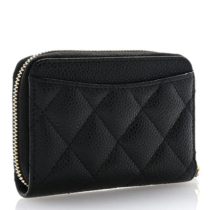 Chanel Caviar Quilted Zip Coin Purse Black 3 of 8