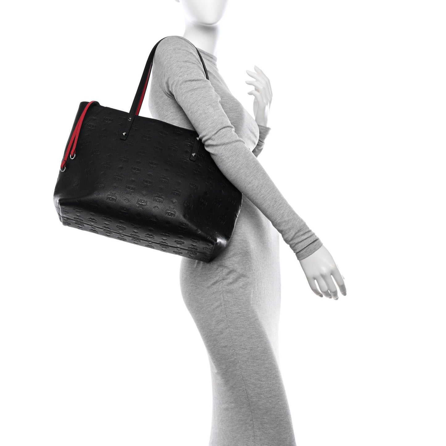 Calfskin Ottomar Monogram Medium Klara Shopper Tote Black