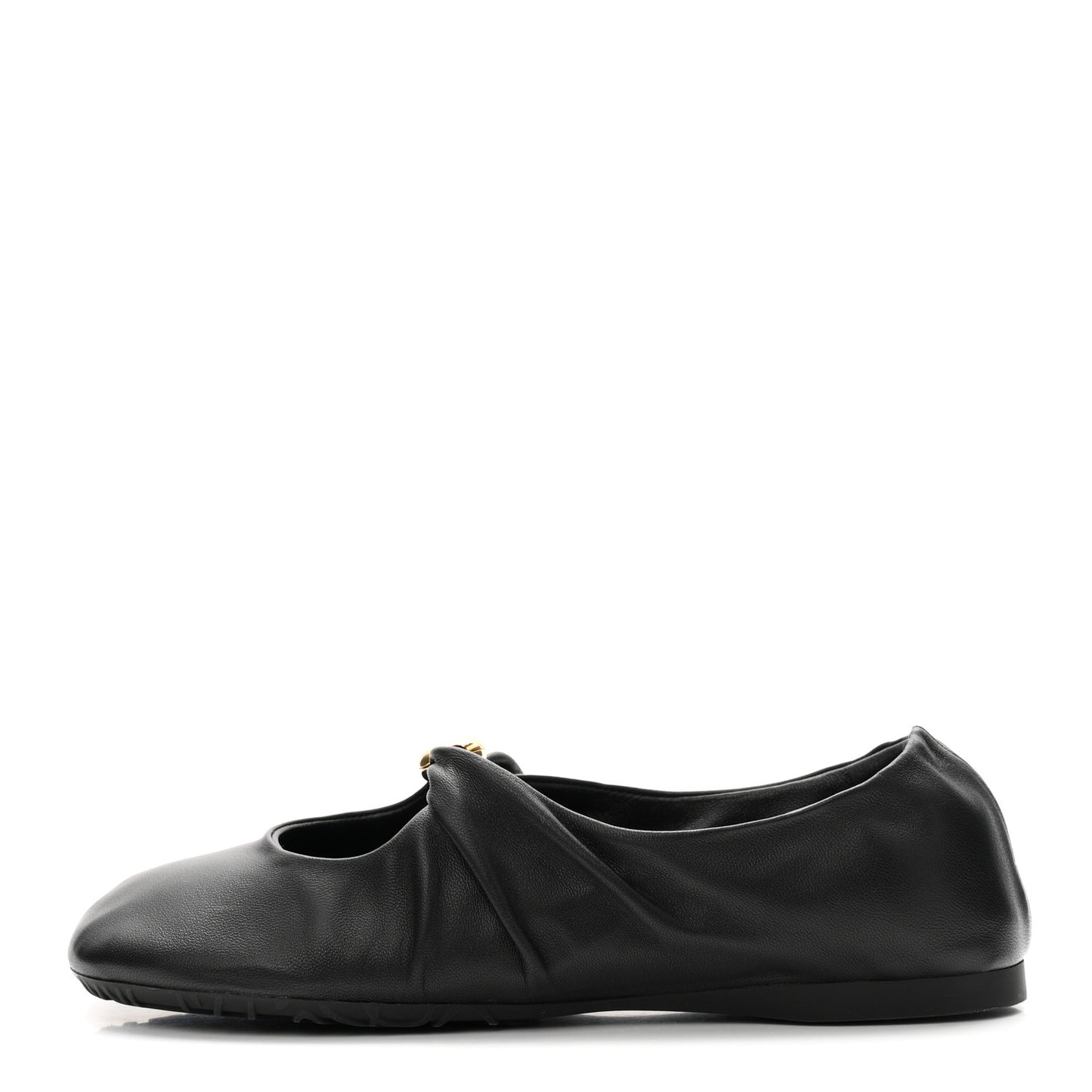 Lambskin Pebble Ballerina Flats 37 Black
