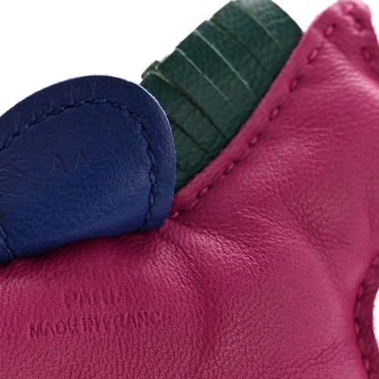 Hermes Milo Lambskin Grigri Rodeo Horse Bag Charm PM Rose Pourpre Bleu Electrique Malachite 3 of 6