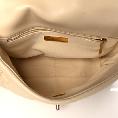 Chanel Lambskin Quilted Medium Chanel 19 Flap Light Beige 5 of 10