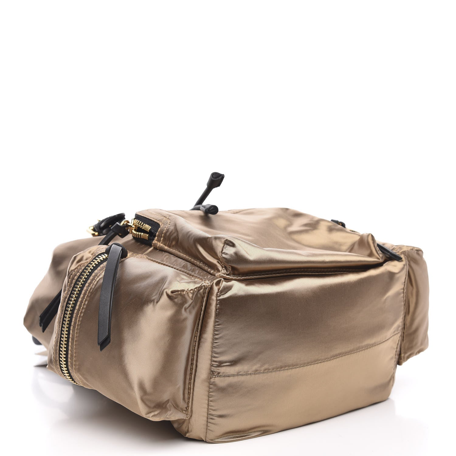 Burberry Metallic Satin Nylon Medium Rucksack Backpack Gold 3 of 8