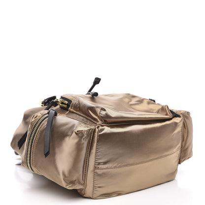 Burberry Metallic Satin Nylon Medium Rucksack Backpack Gold 3 of 8