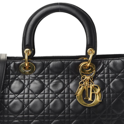 Christian Dior Lambskin Cannage Large Lady Dior Black 9 of 9