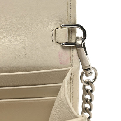 Prada Soft Calfskin Impunture Diagramme Chain Wallet White 11 of 12
