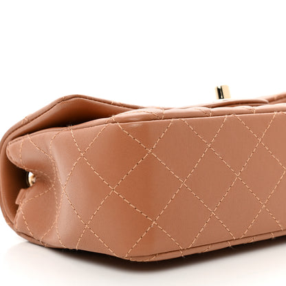 Chanel Lambskin Quilted Mini Rectangular Flap Brown 9 of 10