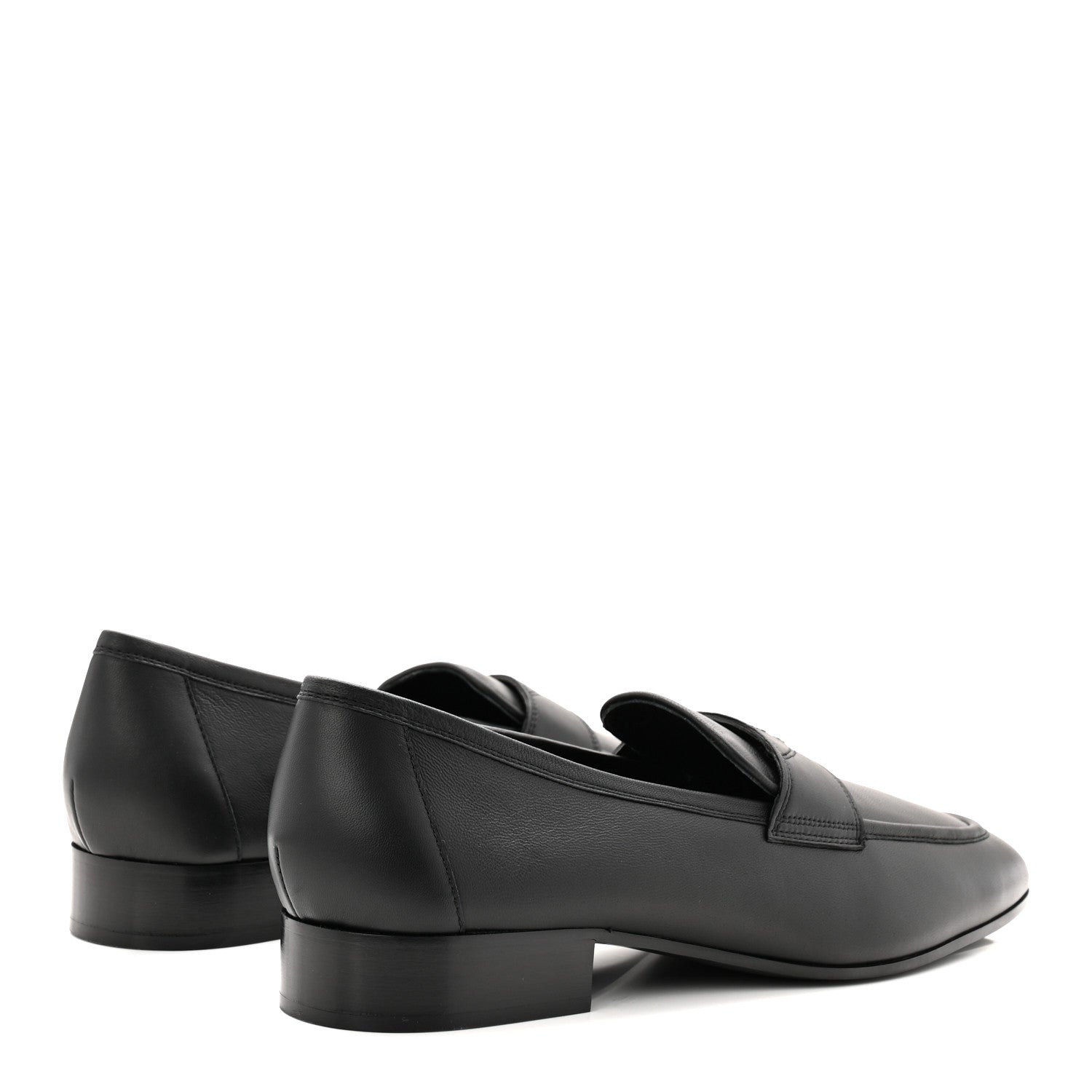 Chanel Calfskin Mens Stitched CC Loafers 45 Black 4 of 9