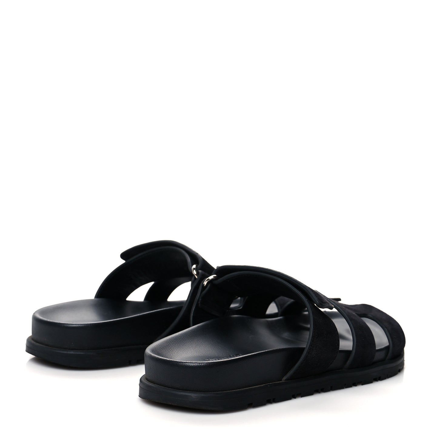 Suede Goatskin Womens Chypre Sandals 35 Black