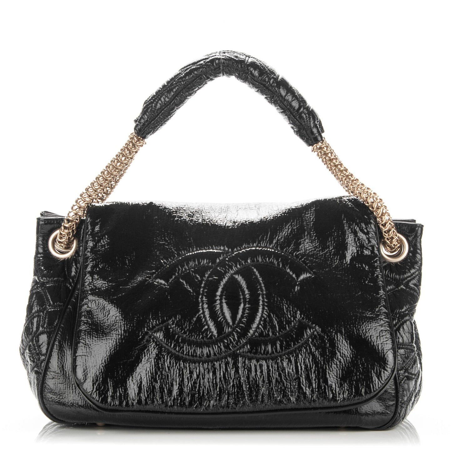 Vinyl Rodeo Accordion Flap Bag Black
