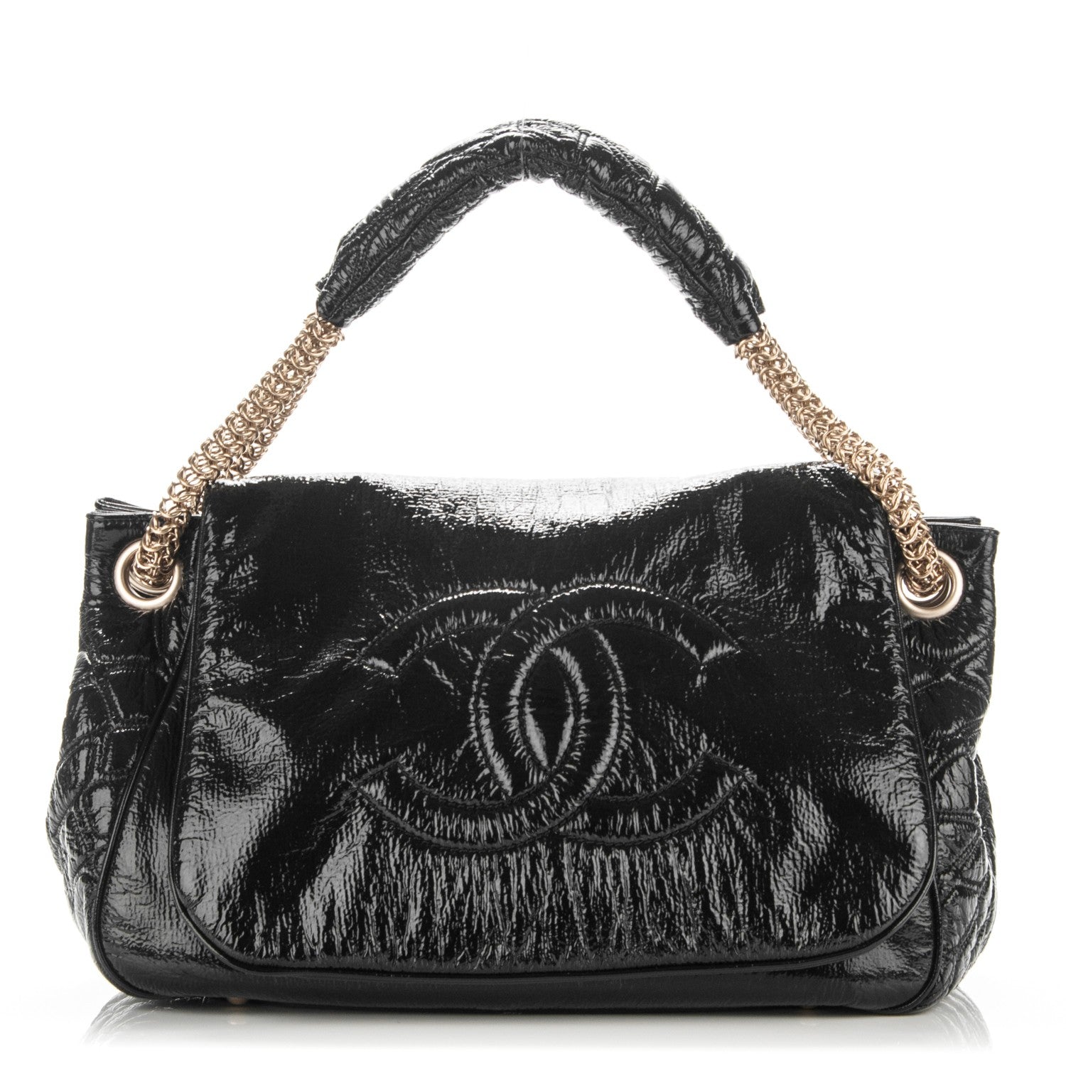 Chanel Vinyl Rodeo Accordion Flap Bag Black 1 of 7