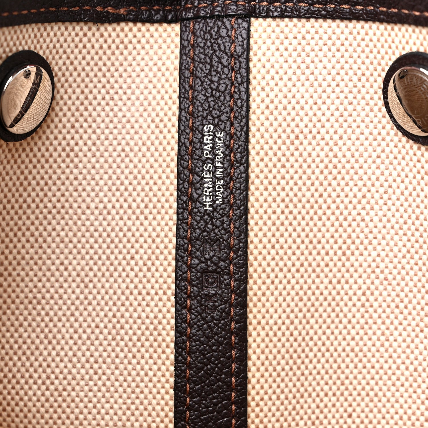 Hermes Buffle Skipper Toile Garden Party 36 MM Tote Marron Fonce 6 of 13