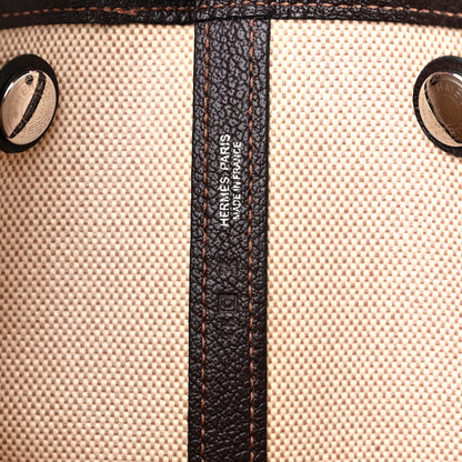 Hermes Buffle Skipper Toile Garden Party 36 MM Tote Marron Fonce 6 of 13