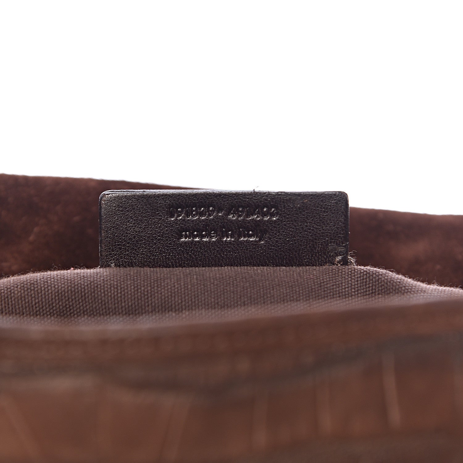Saint Laurent Crocodile Embossed Nubuck Besace Shoulder Bag Brown Sand 7 of 13