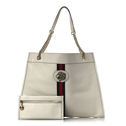 Gucci Calfskin Large Rajah Chain Tote White 3 of 13