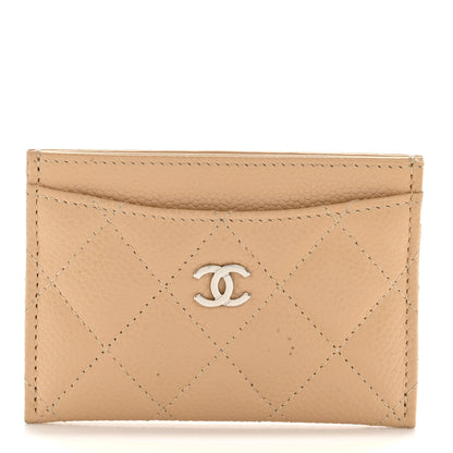 Chanel Caviar Quilted Card Holder Beige 1 of 10