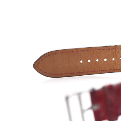 Hermes Stainless Steel Alligator Mother of Pearl 38mm Arceau Petite Lune Automatic Watch Braise 5 of 7