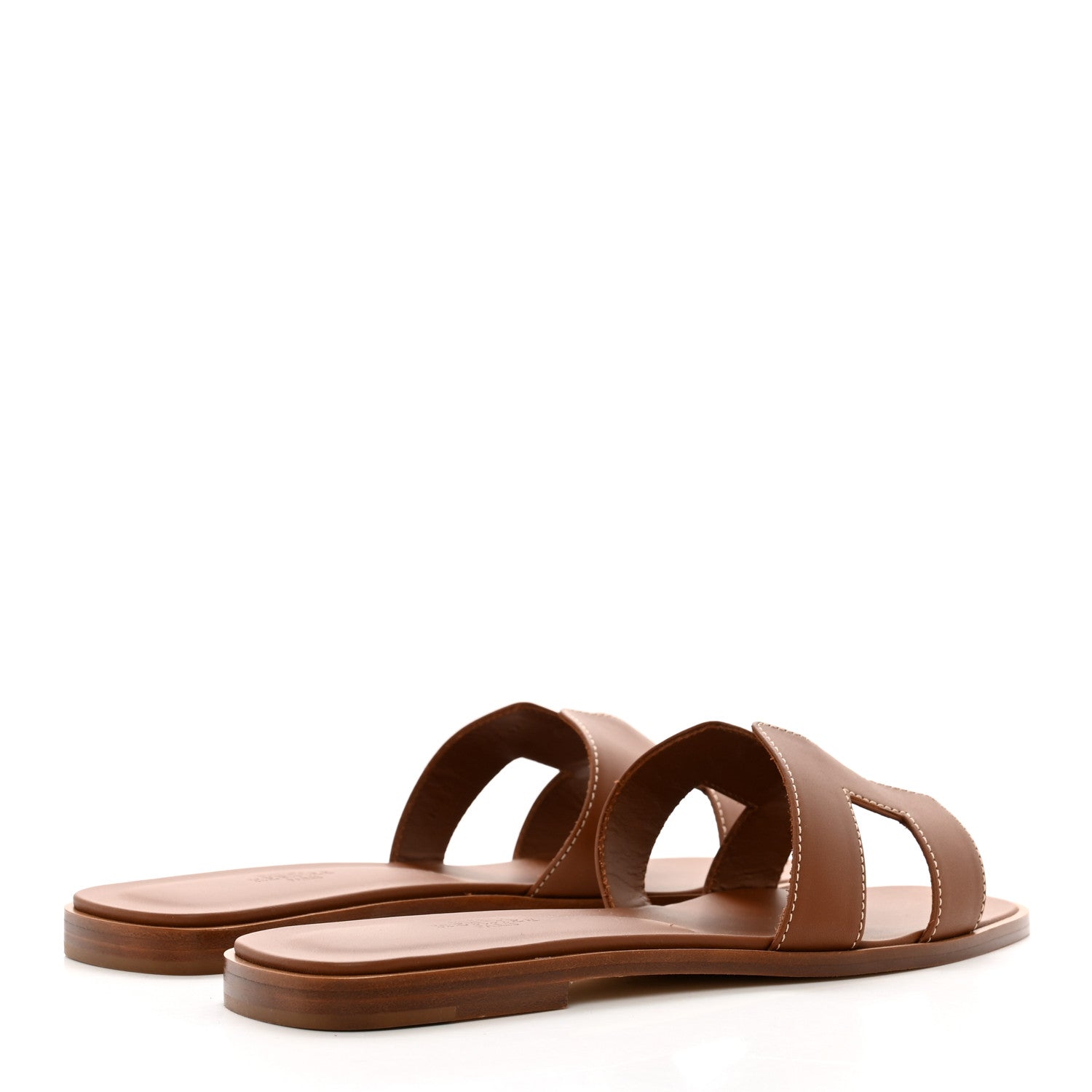 Hermes Box Calfskin Oran Sandals 39 Gold 4 of 9