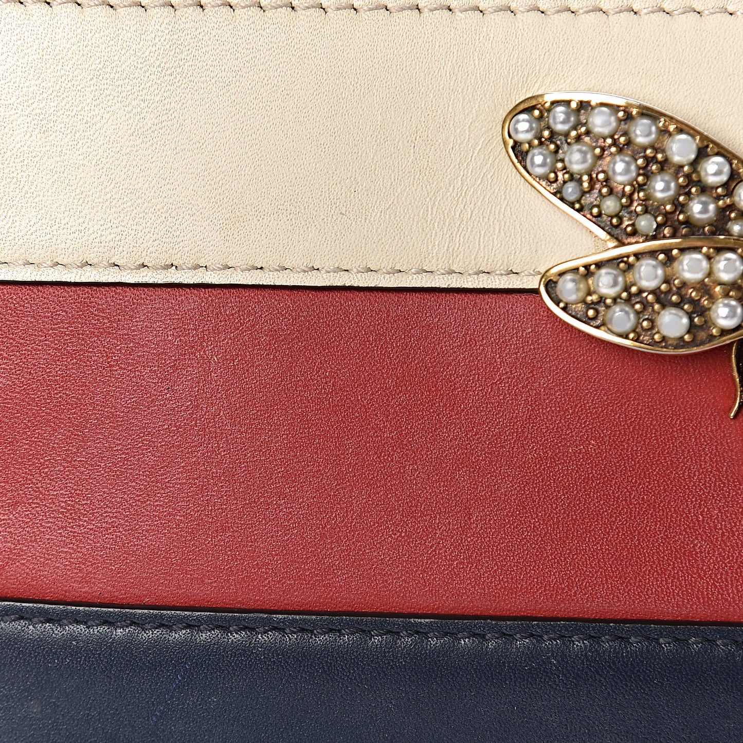 Calfskin Queen Margaret Zip Around Wallet Blue Agata Hibiscus Red Mystic White