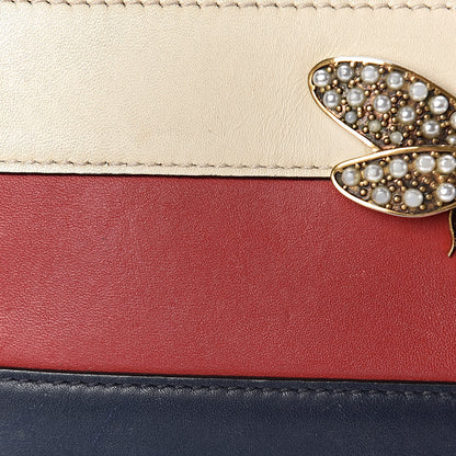 Gucci Calfskin Queen Margaret Zip Around Wallet Blue Agata Hibiscus Red Mystic White 8 of 10