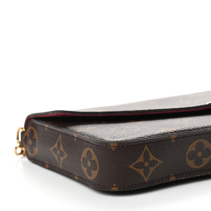 Louis Vuitton Monogram Pochette Felicie Chain Wallet Fuchsia 7 of 9