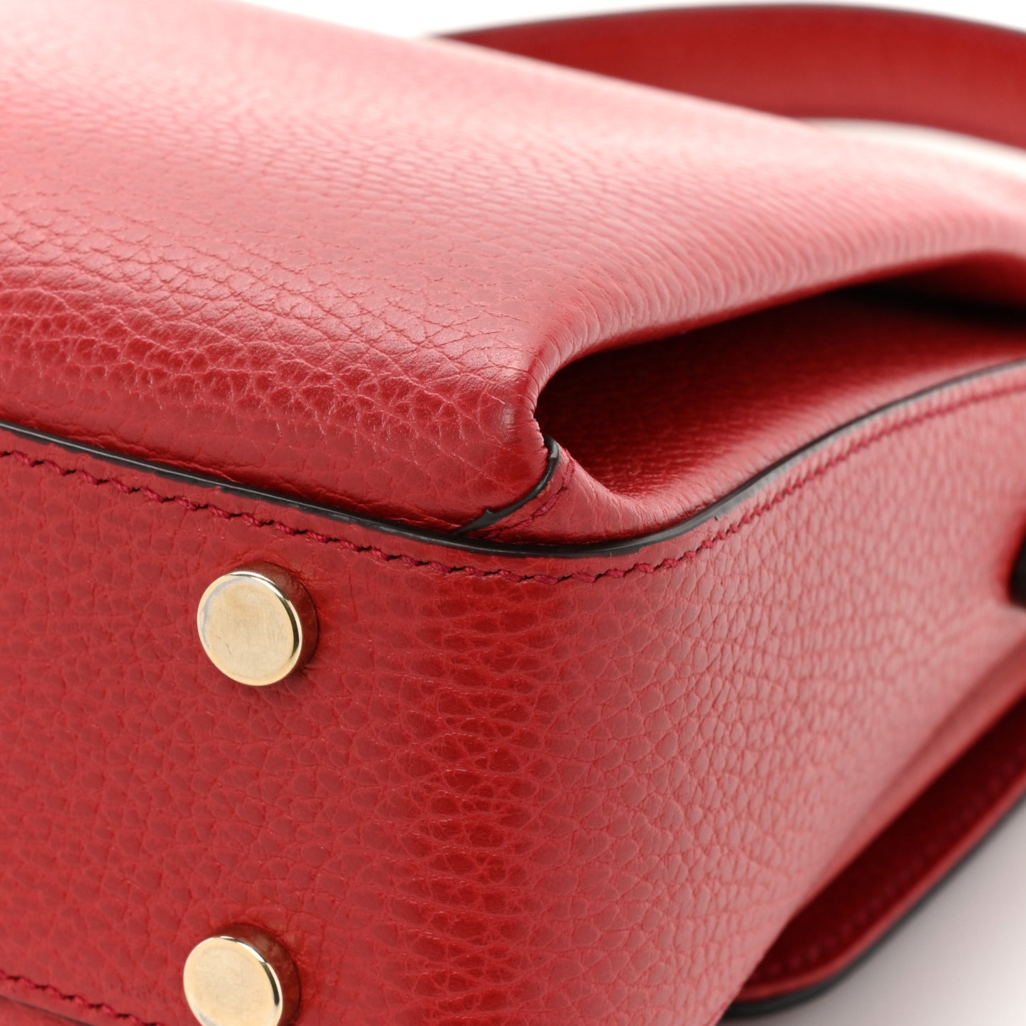 Dollar Calfskin Interlocking G Top Handle Shoulder Bag Red