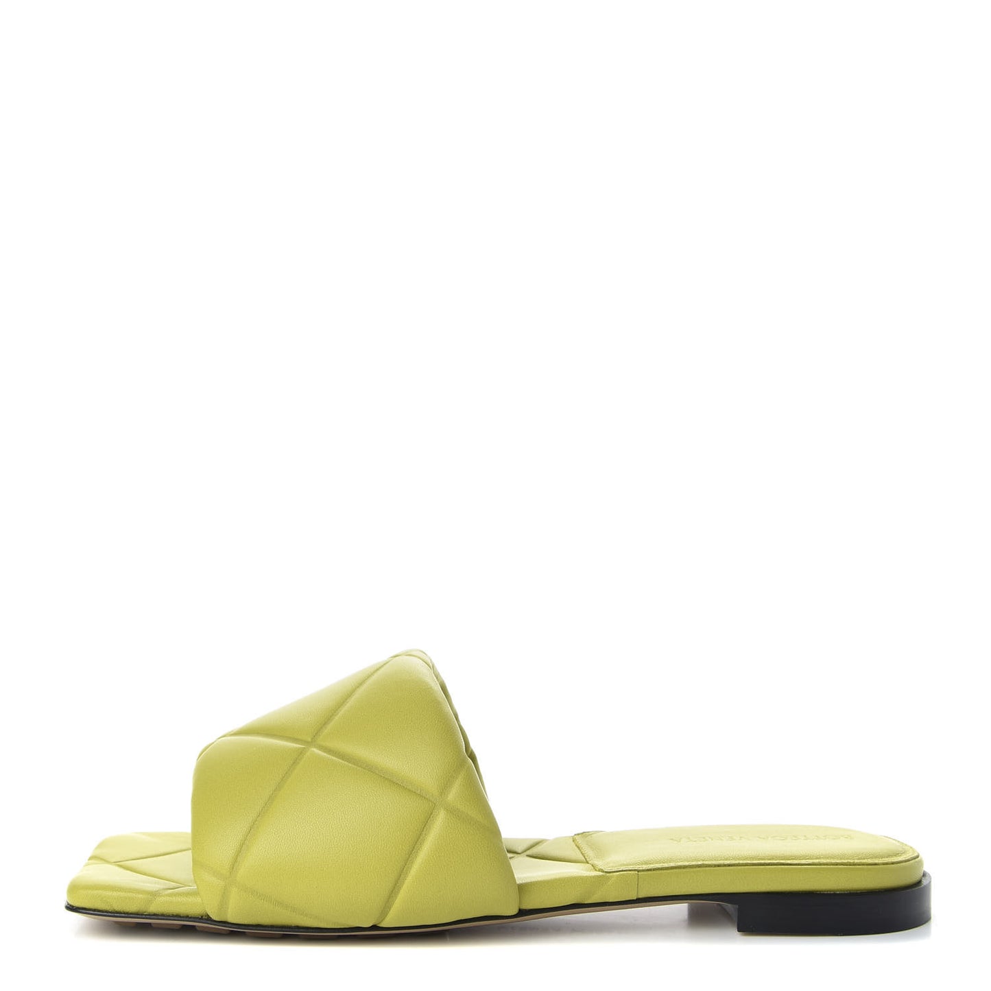 Nappa Quilted Rubber Lido Flat Sandals 37.5 Kiwi