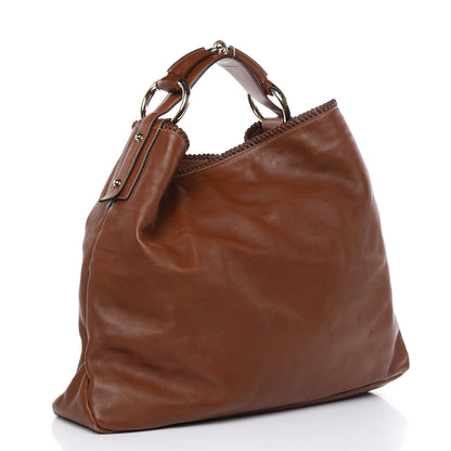 Gucci Calfskin Large Horsebit Chain Hobo Brown 3 of 11