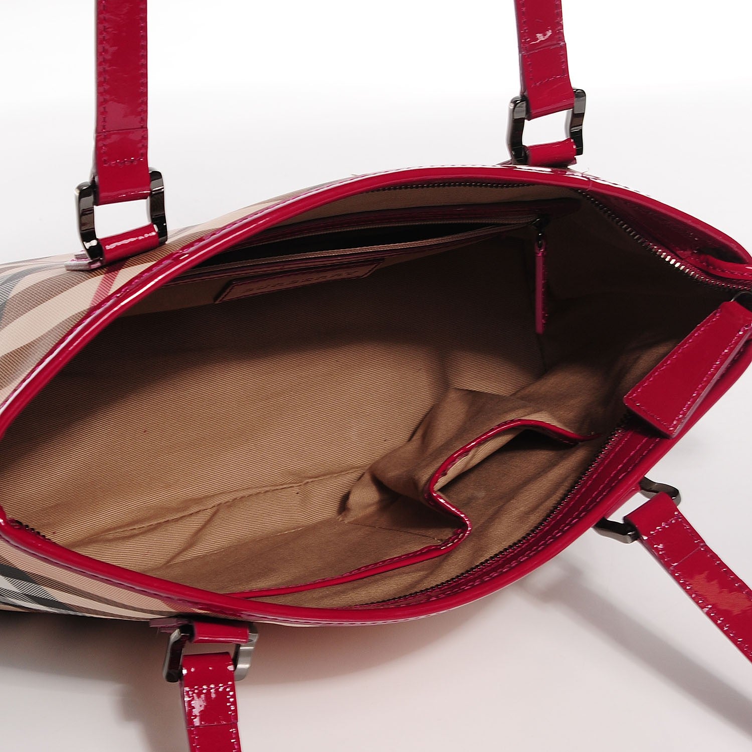 Burberry Supernova Check Small Nickie Tote Berry 5 of 10