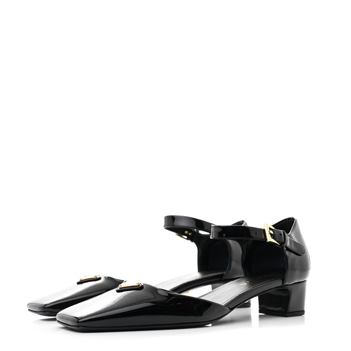 Vernice Triangle Squared Toe 35mm Pumps 37.5 Black