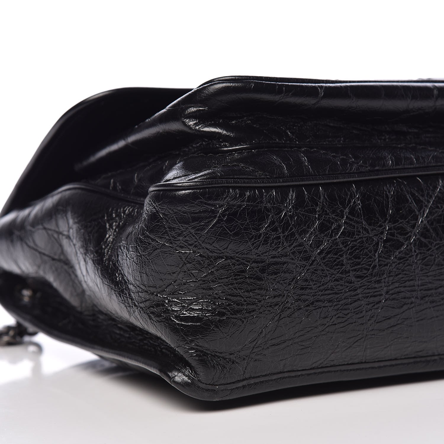 Saint Laurent Crinkled Calfskin Matelasse Monogram Large Niki Chain Satchel Black 8 of 10
