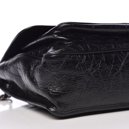Saint Laurent Crinkled Calfskin Matelasse Monogram Large Niki Chain Satchel Black 8 of 10