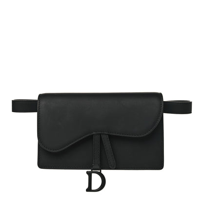 Christian Dior Ultra Matte Calfskin Saddle Belt Clutch Black 1 of 10