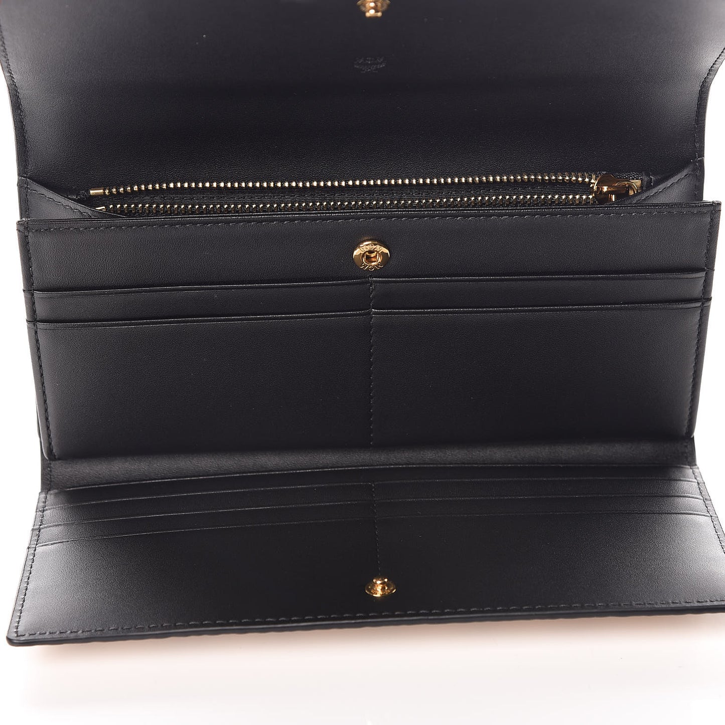Metallic Visetos Continental Flap Wallet Gold