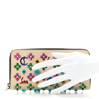 Christian Louboutin Calfskin Panettone Spiked Zip Around Wallet Ivory 2 of 8