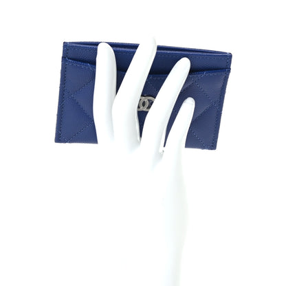 Chanel Caviar Quilted Card Holder Blue 2 of 9