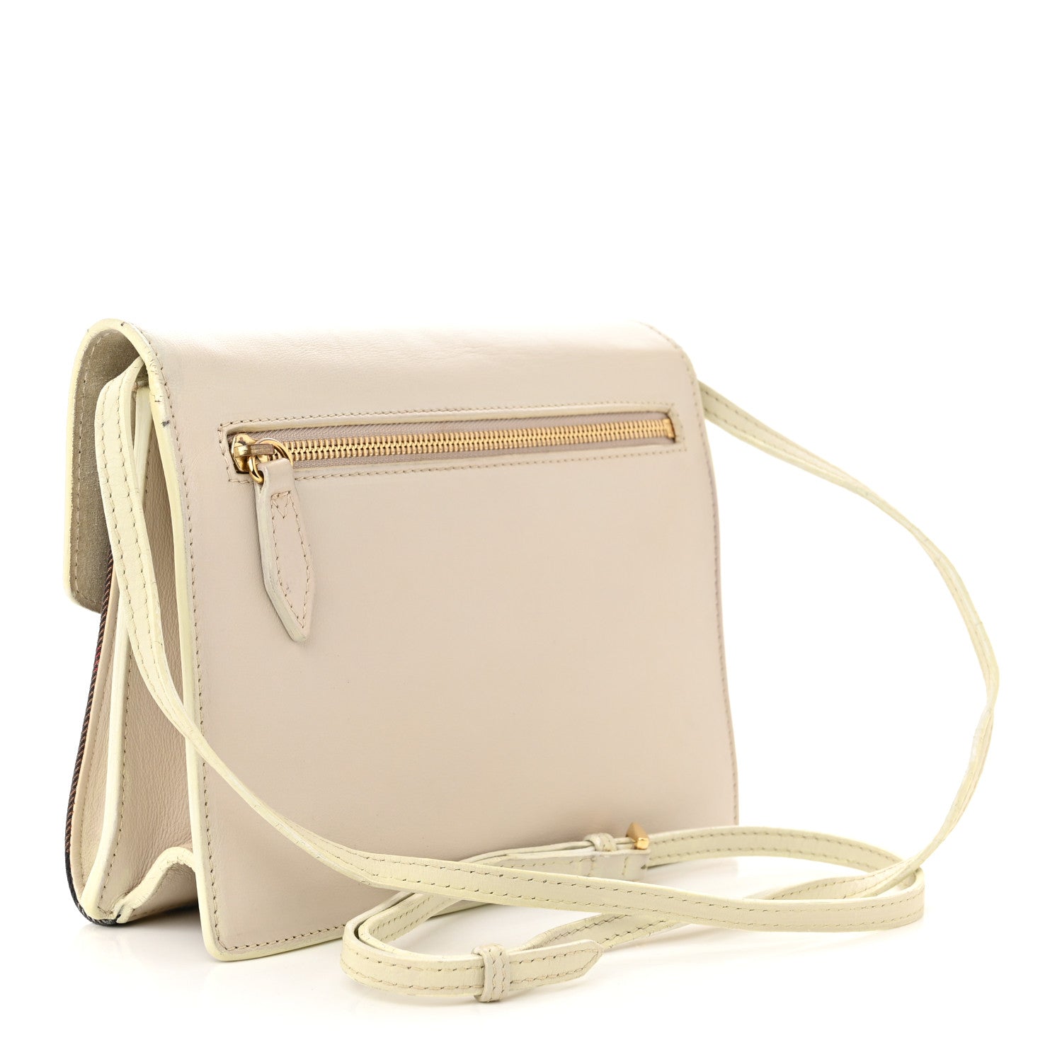 Burberry Derby Calfskin House Check Small Macken Crossbody Bag Limestone 3 of 15