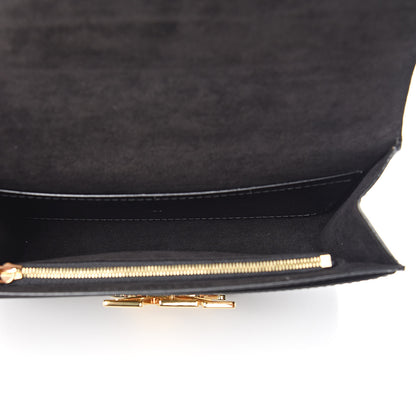 Louis Vuitton Calfskin Chain Louise MM Black 5 of 14