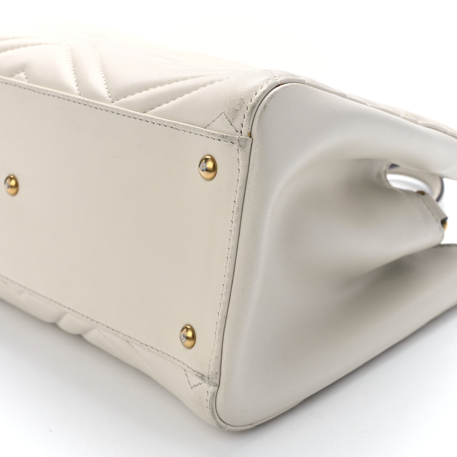 Gucci Calfskin Matelasse Small GG Marmont Tote White 12 of 12