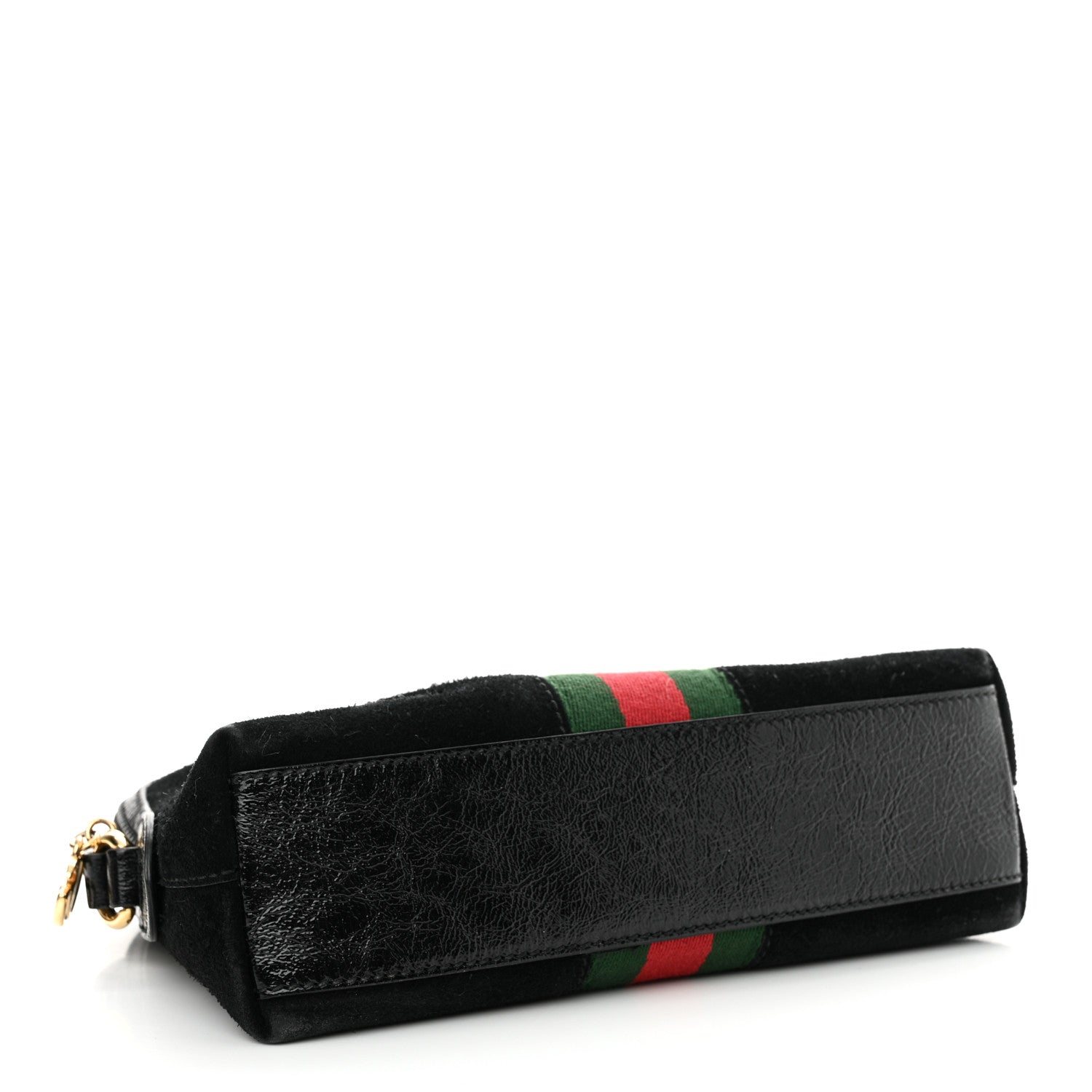 Gucci Suede Patent Web GG Small Ophidia Dome Shoulder Bag Black 4 of 15