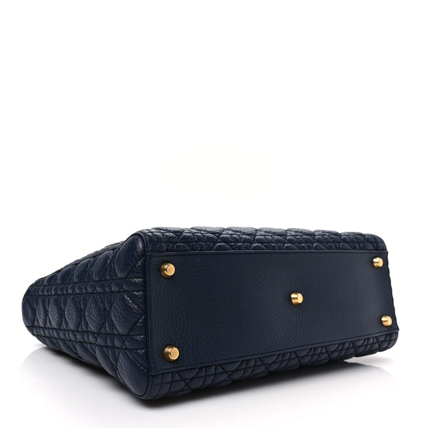 Christian Dior Grained Calfskin Cannage Large Supple Lady Dior Navy 3 of 6