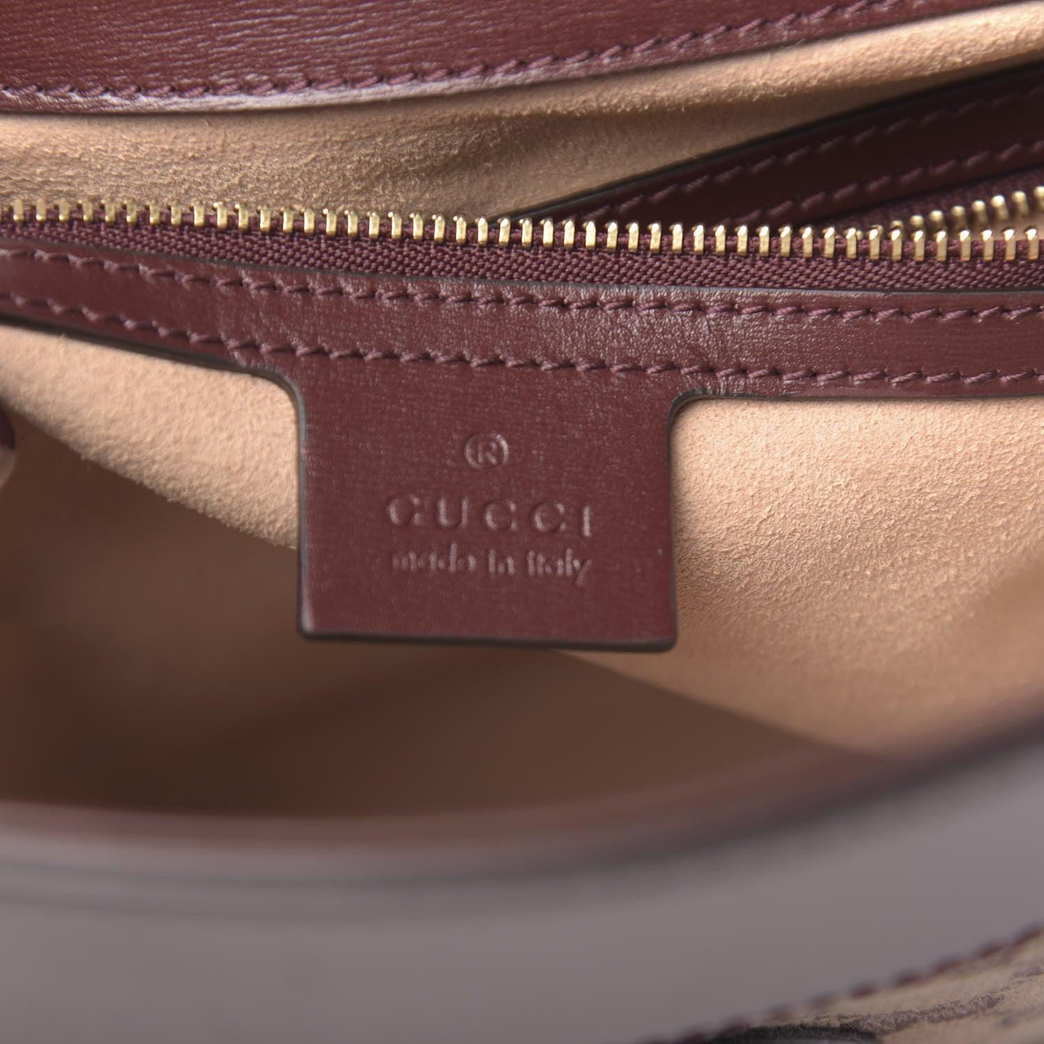 Gucci GG Monogram Calfskin Medium Arli Shoulder Bag Sahara Rubino Chardonnay 6 of 10